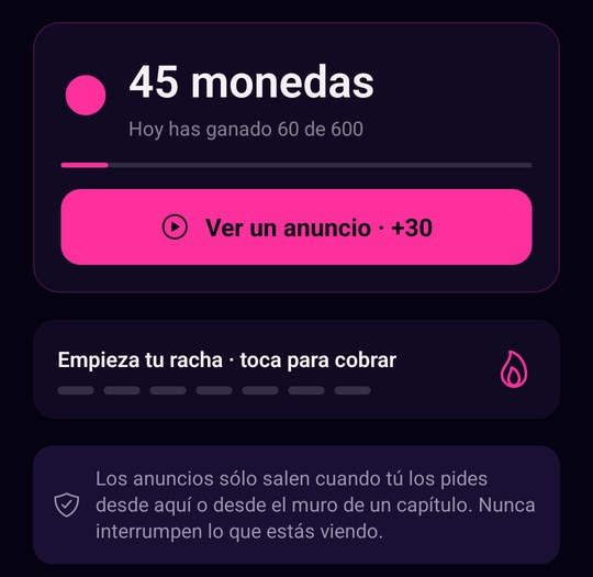 La pantalla de monedas de Midrama